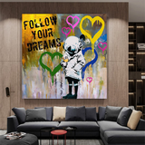 Banksy Follow Your Dreams Graffiti-Leinwandkunst