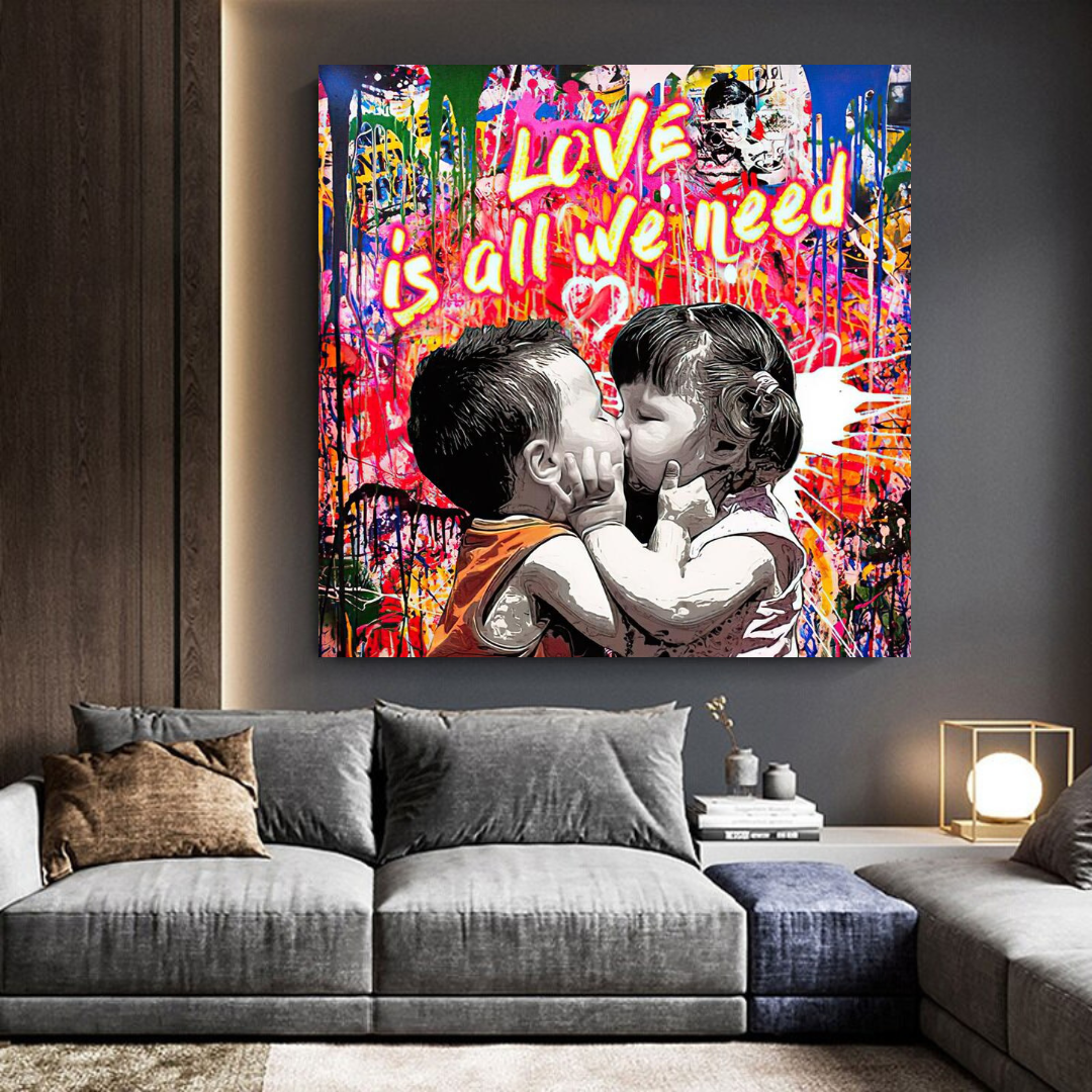 Banksy Love est tout ce dont nous avons besoin Art mural sur toile Graffiti 