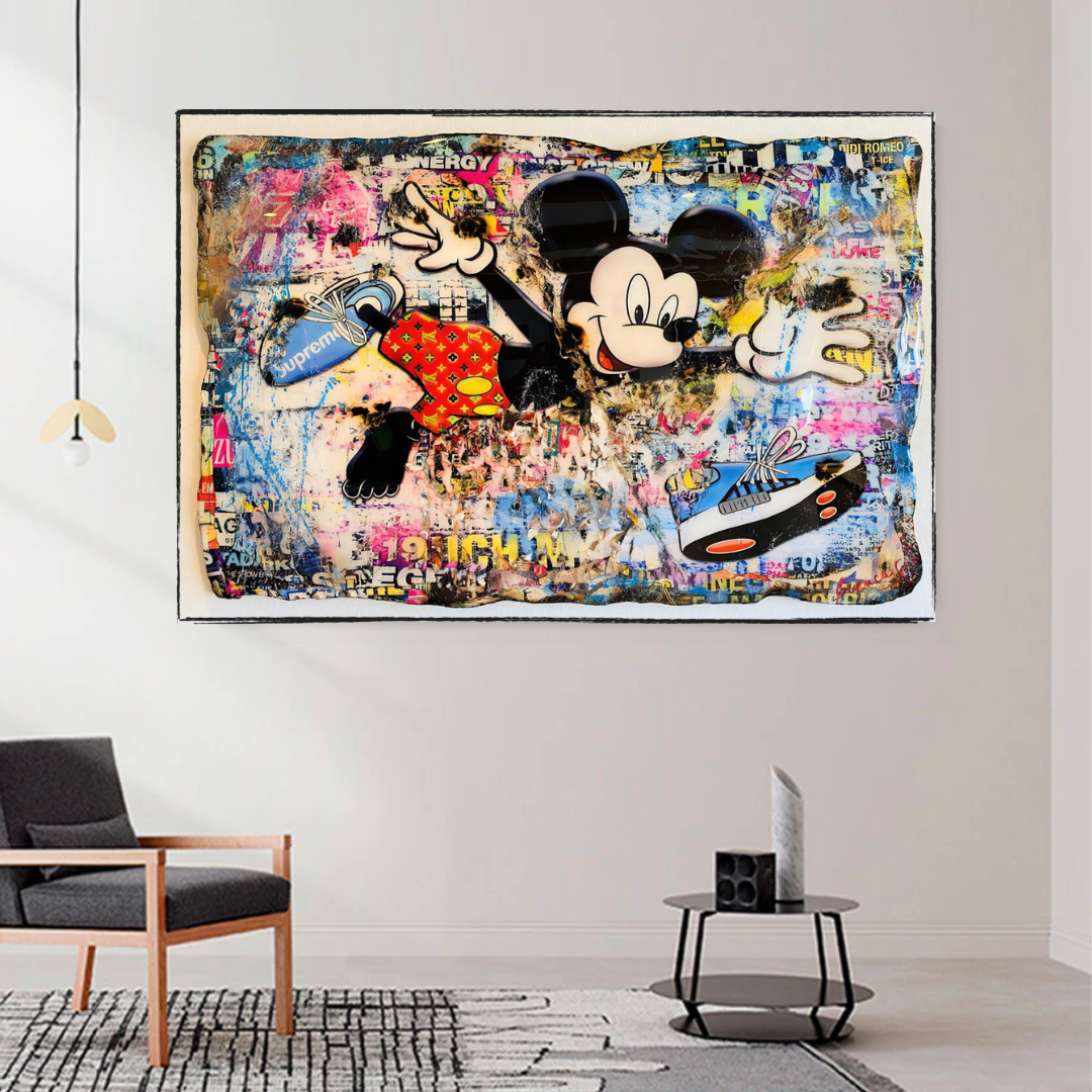 Banksy Mickey Mouse Supreme Canvas Wall Art