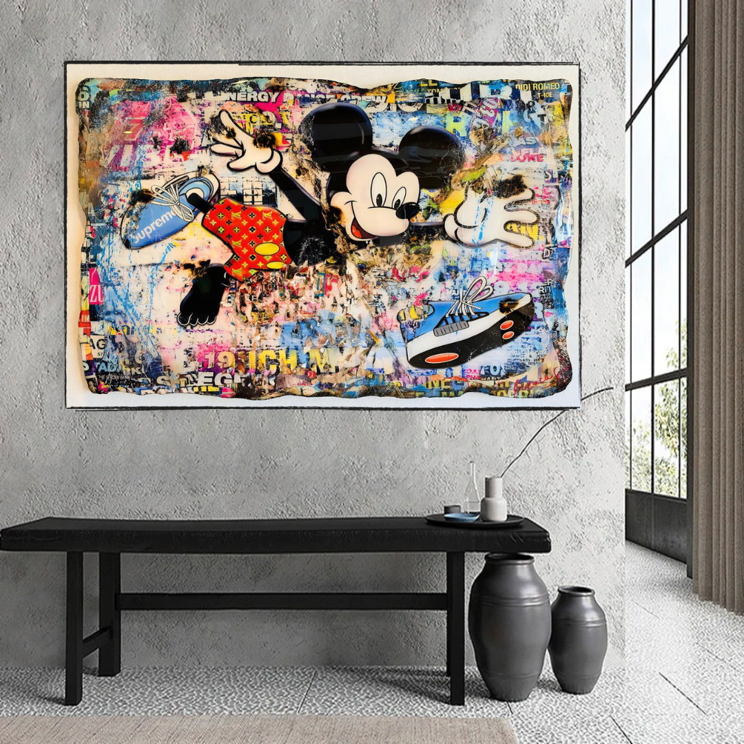 Banksy Mickey Mouse Supreme Leinwand-Wandkunst