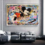 Décoration murale sur toile suprême Mickey Mouse de Banksy