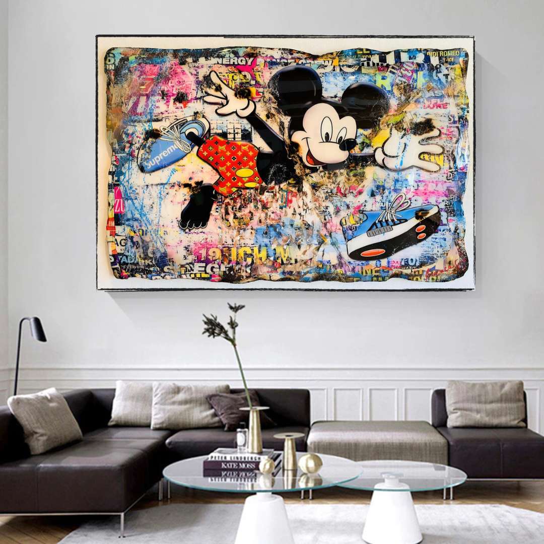 Décoration murale sur toile suprême Mickey Mouse de Banksy