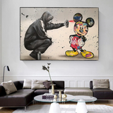 Banksy Mickey Spray Painted Canvas Wall Art - Street Art Print pour la décoration intérieure