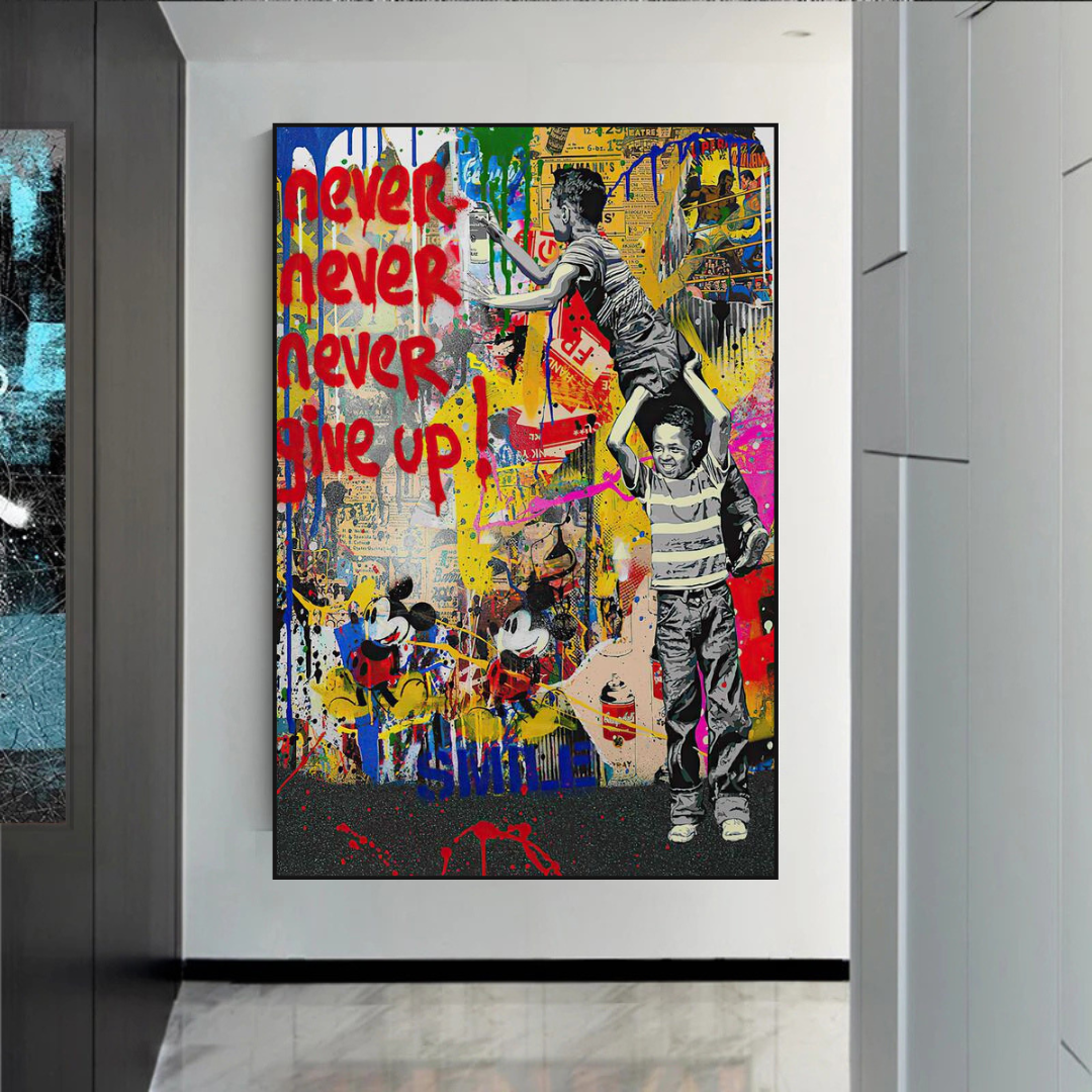 Banksy Never Give Up Poster: Authentic Street Art