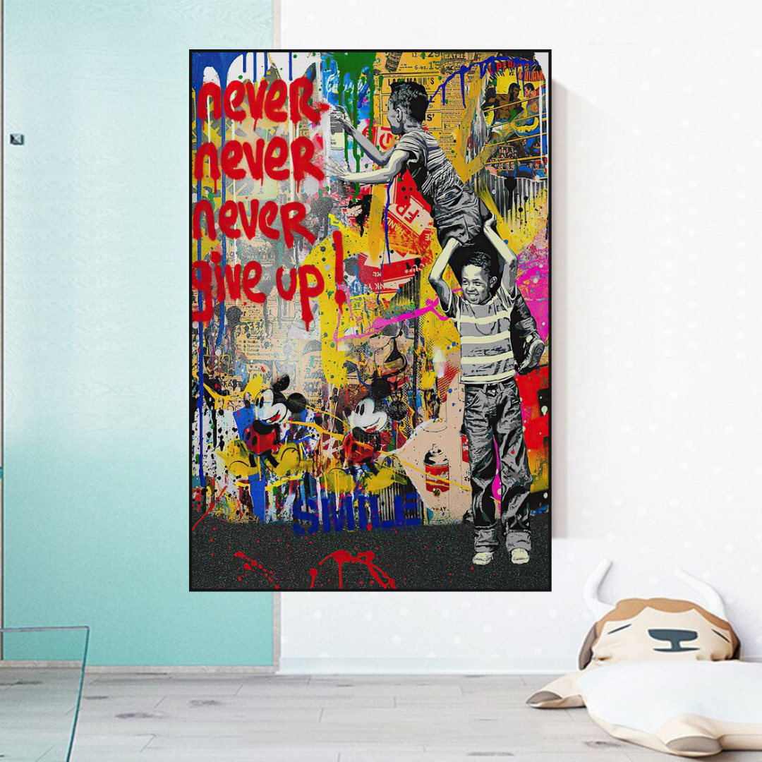 Banksy Never Give Up Poster: Authentic Street Art