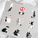 Banksy Sculptures Flower Stickers Pack | Famous Bundle Stickers | Waterproof Bundle Stickers