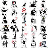 Banksy Sculptures Flower Stickers Pack | Famous Bundle Stickers | Waterproof Bundle Stickers