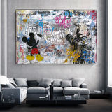 Banksy's Life is Beautiful Mickey Canvas Wall Art