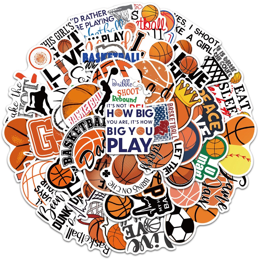 Basketball Slogan Doodle Stickers