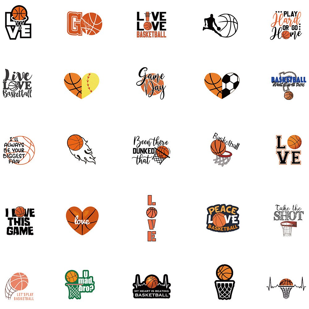 Basketball Slogan Doodle Stickers