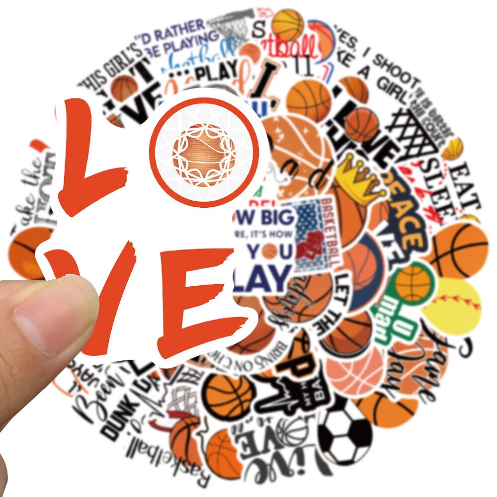 Basketball Slogan Doodle Stickers