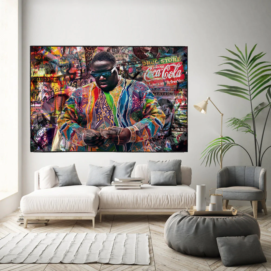 Affiche Biggie Smalls : art emblématique pour les fans de rap