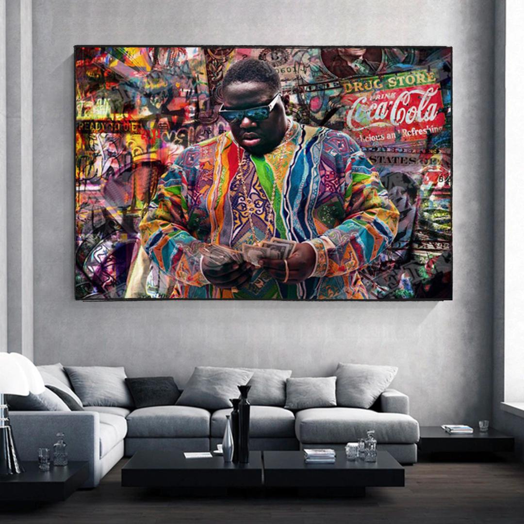 Affiche Biggie Smalls : art emblématique pour les fans de rap