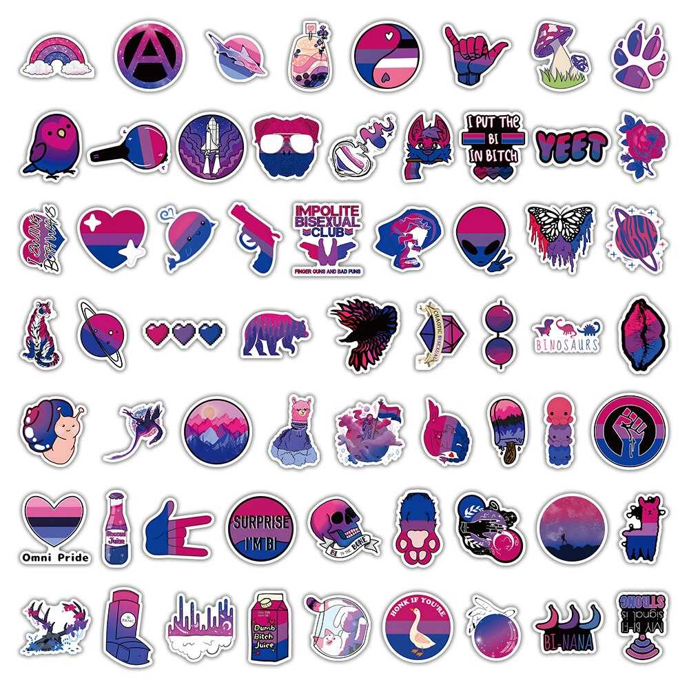 Bisexual Pride LGBT Rainbow Stickers Pack | Famous Bundle Stickers | Waterproof Bundle Stickers