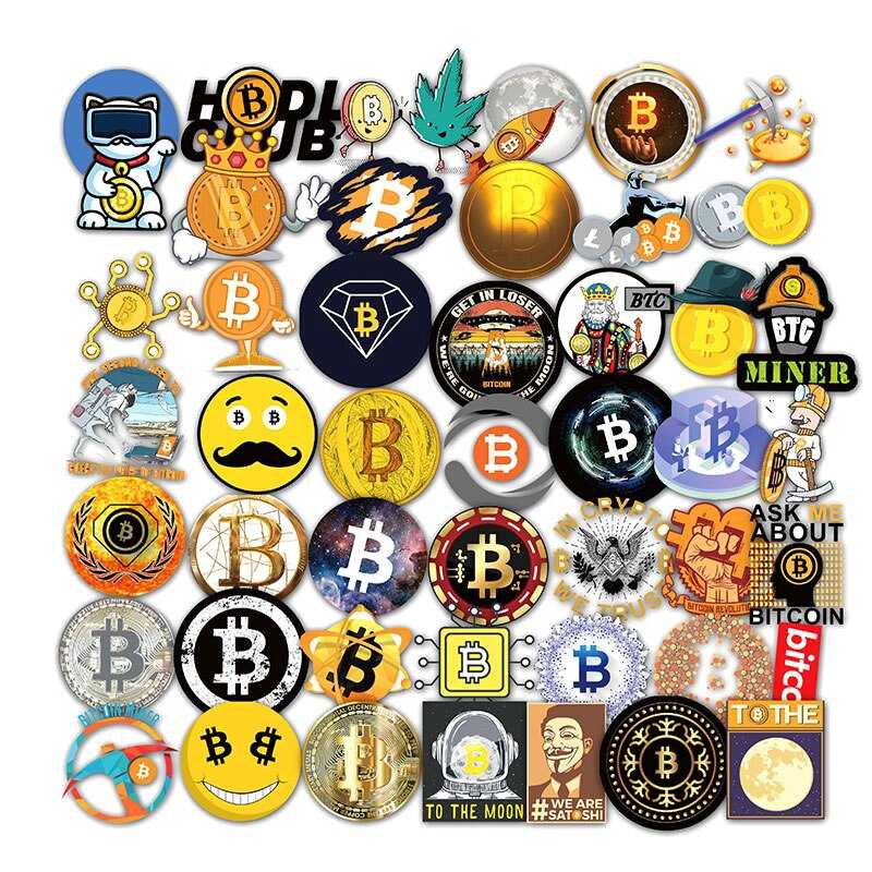 Bitcoin Dogecoin Stickers Pack | Famous Bundle Stickers | Waterproof Bundle Stickers