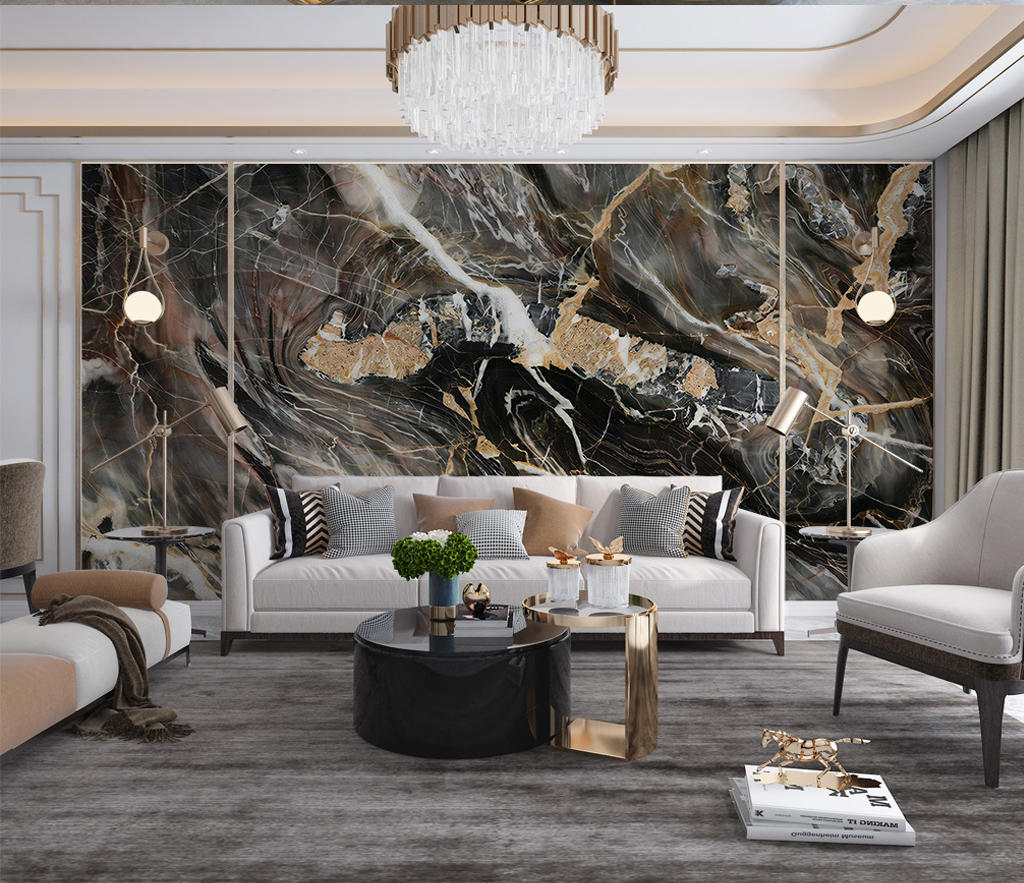 Black Mist Stone - Marble Wallpaper Murals