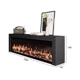Black Oak Fireplace TV Cabinet Simulated Flames