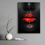 Black Women Red Lips Art Dripping and Seductive