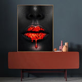 Black Women Red Lips Art Dripping and Seductive