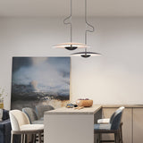 Black Wood Grain LED Pendant Light - Dining Room Design