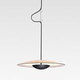 Black Wood Grain LED Pendant Light - Dining Room Design