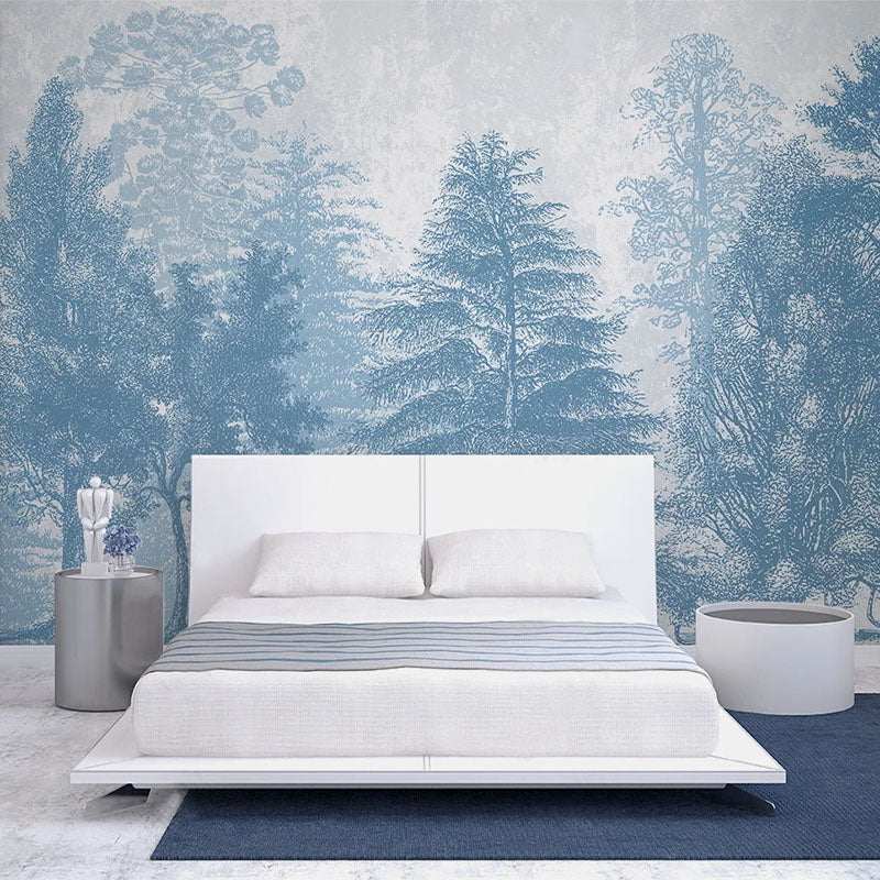 Blue Forest Trees Wallpaper: Transform Your Space