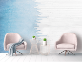 Blue & White Merge Lines Wallpaper Murals