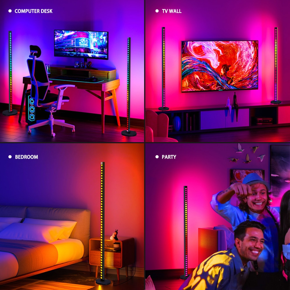 LED Floor Lamp Rhythm Light Bar – Bluetooth Music APP Remote