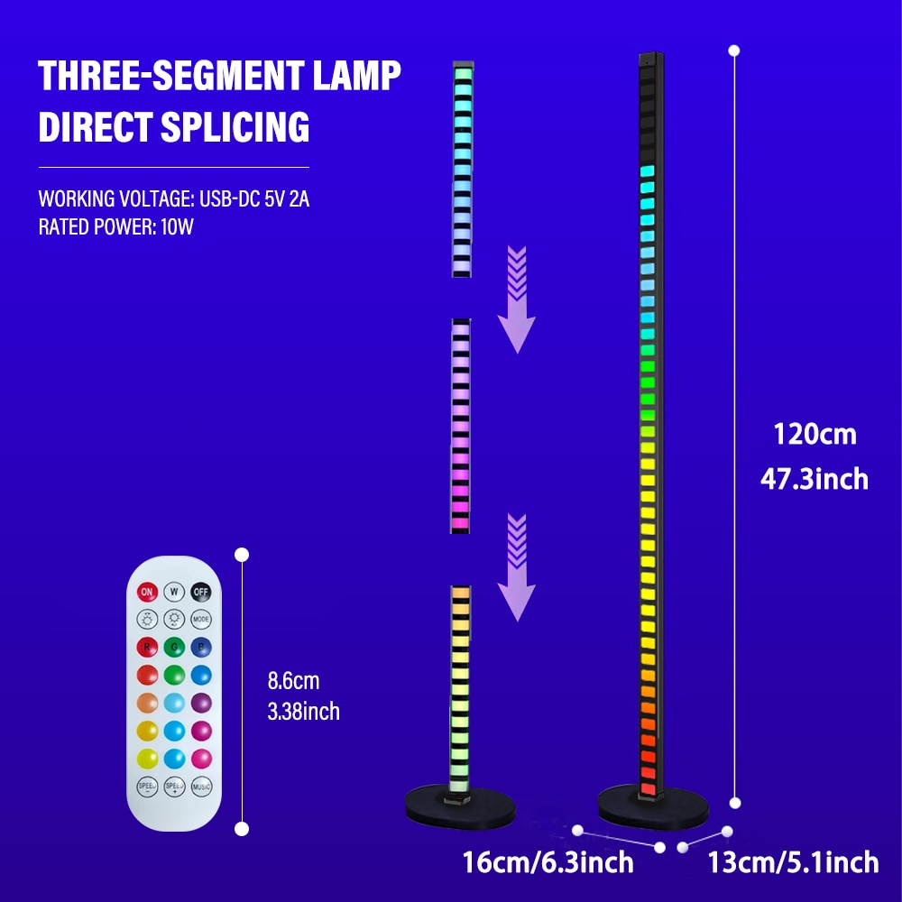 LED Floor Lamp Rhythm Light Bar – Bluetooth Music APP Remote