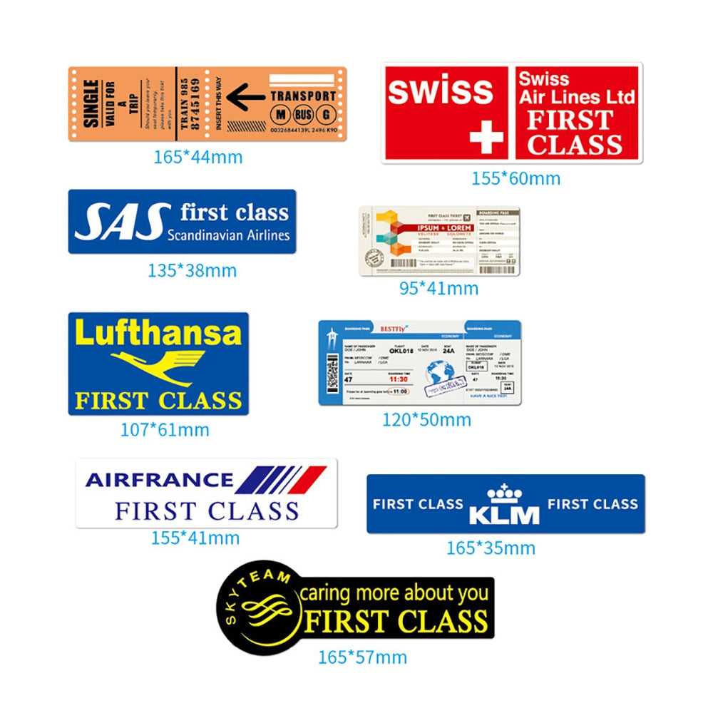 Boarding Pass Air Tickets Stickers Pack | Famous Bundle Stickers | Waterproof Bundle Stickers