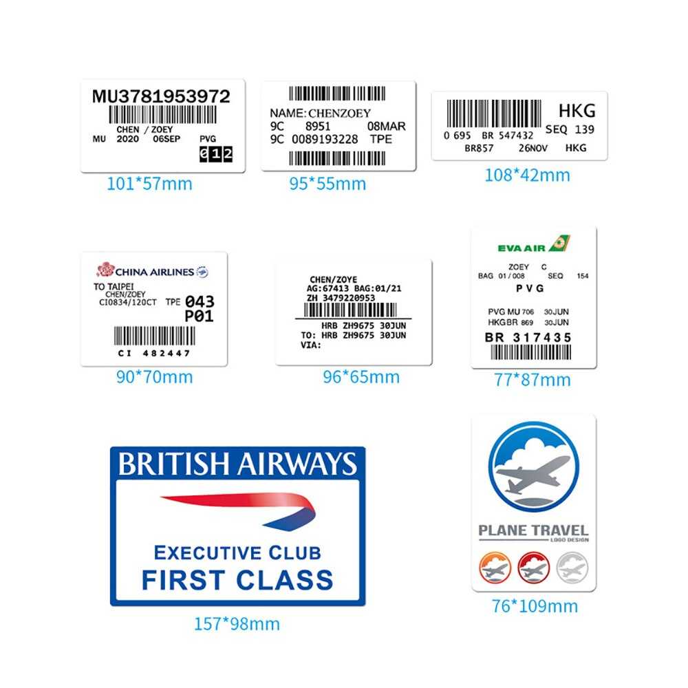 Boarding Pass Air Tickets Stickers Pack | Famous Bundle Stickers | Waterproof Bundle Stickers