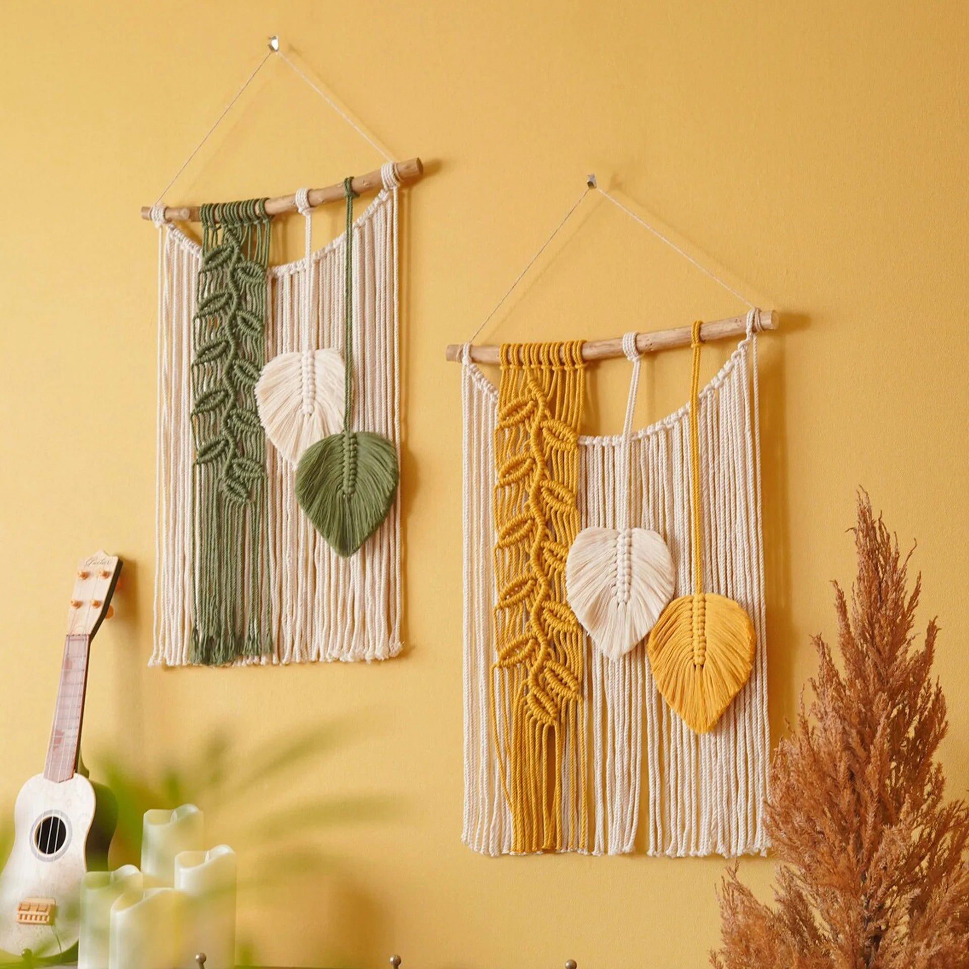 Bohemian Macrame Leaves Wall Hanging