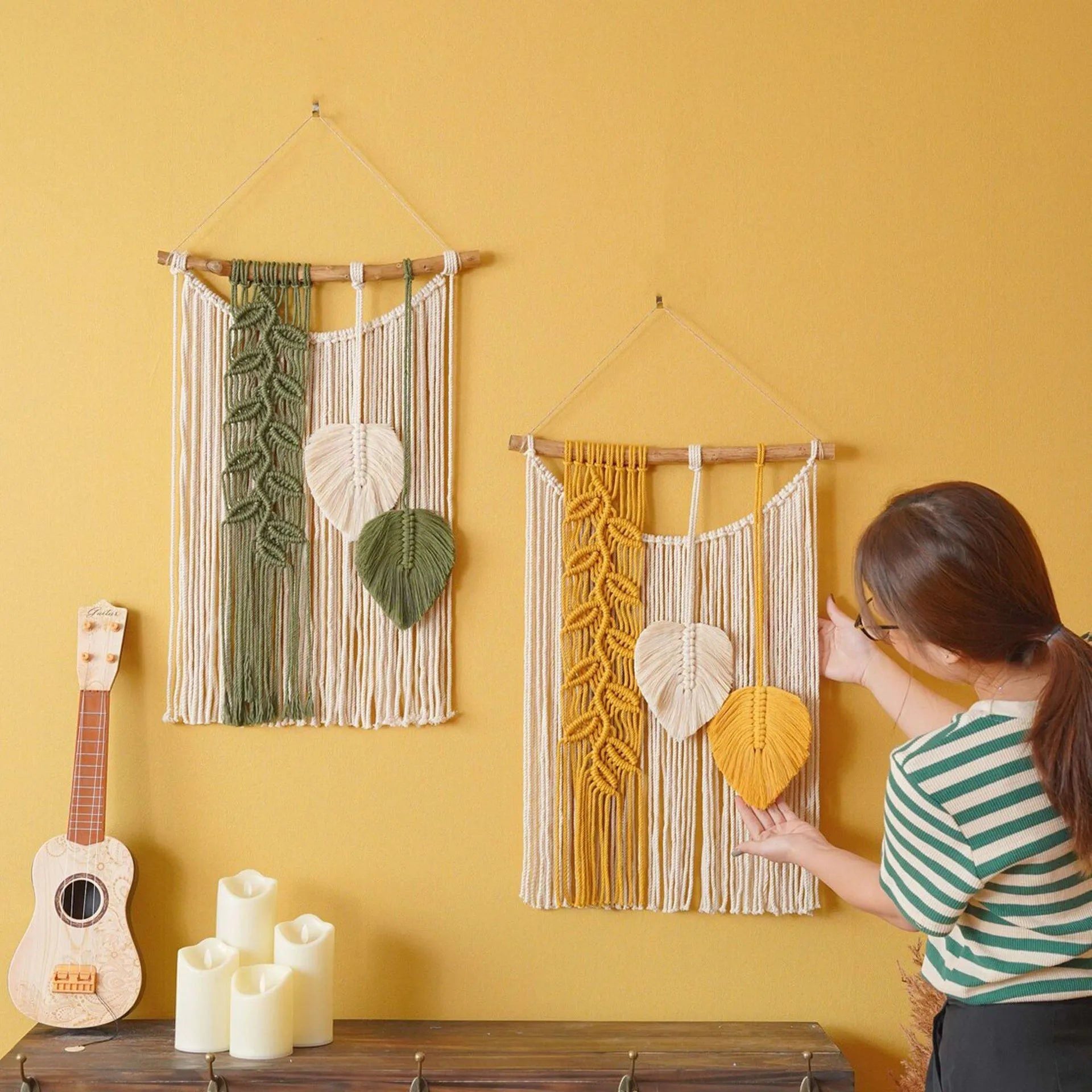 Bohemian Macrame Leaves Wall Hanging