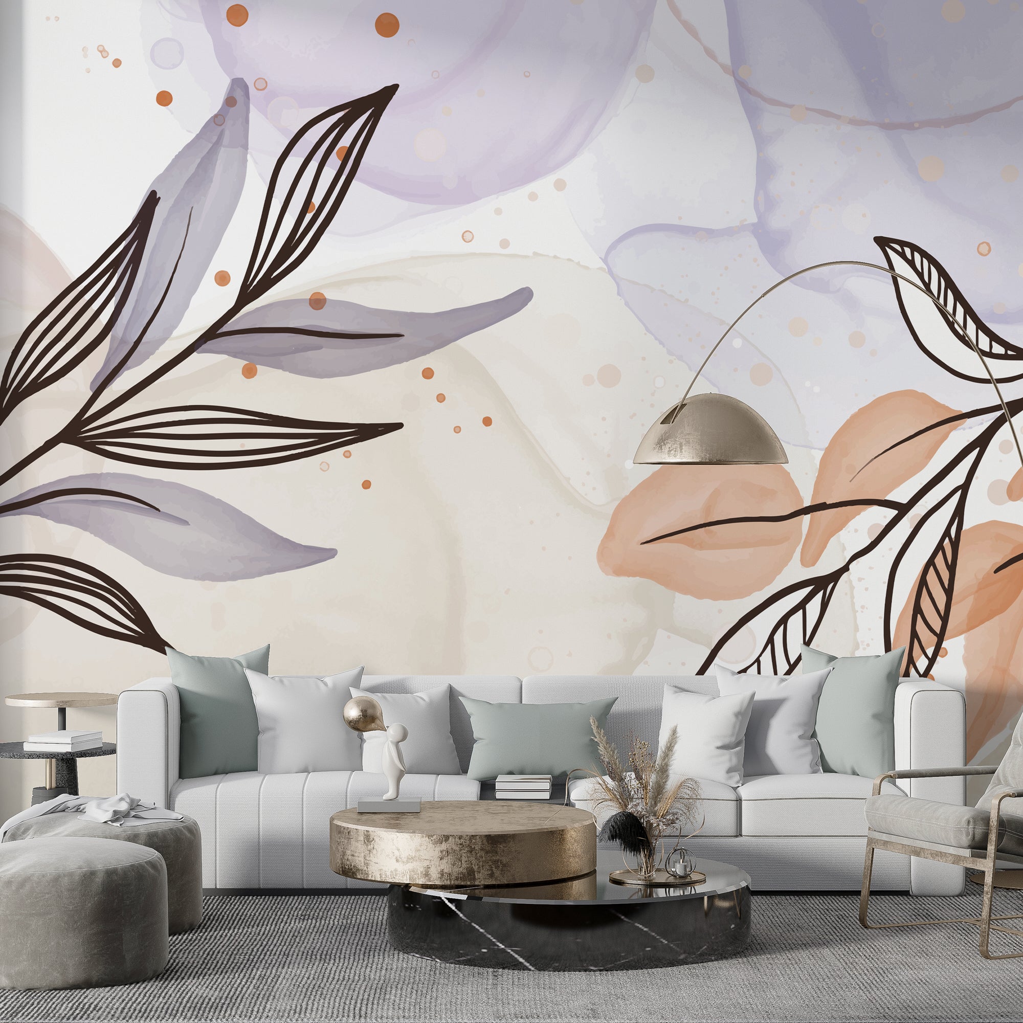 Boho Flowers Wallpaper Mural: Enhance Your Space