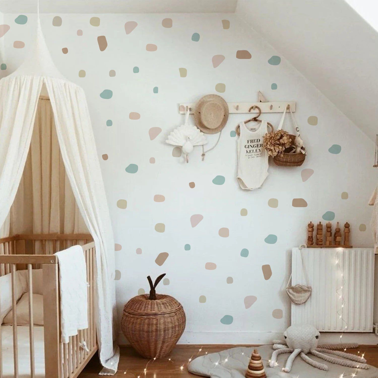 Boho Geometric Terrazzo Nursery Kids Wall Stickers - Removable DIY Decals