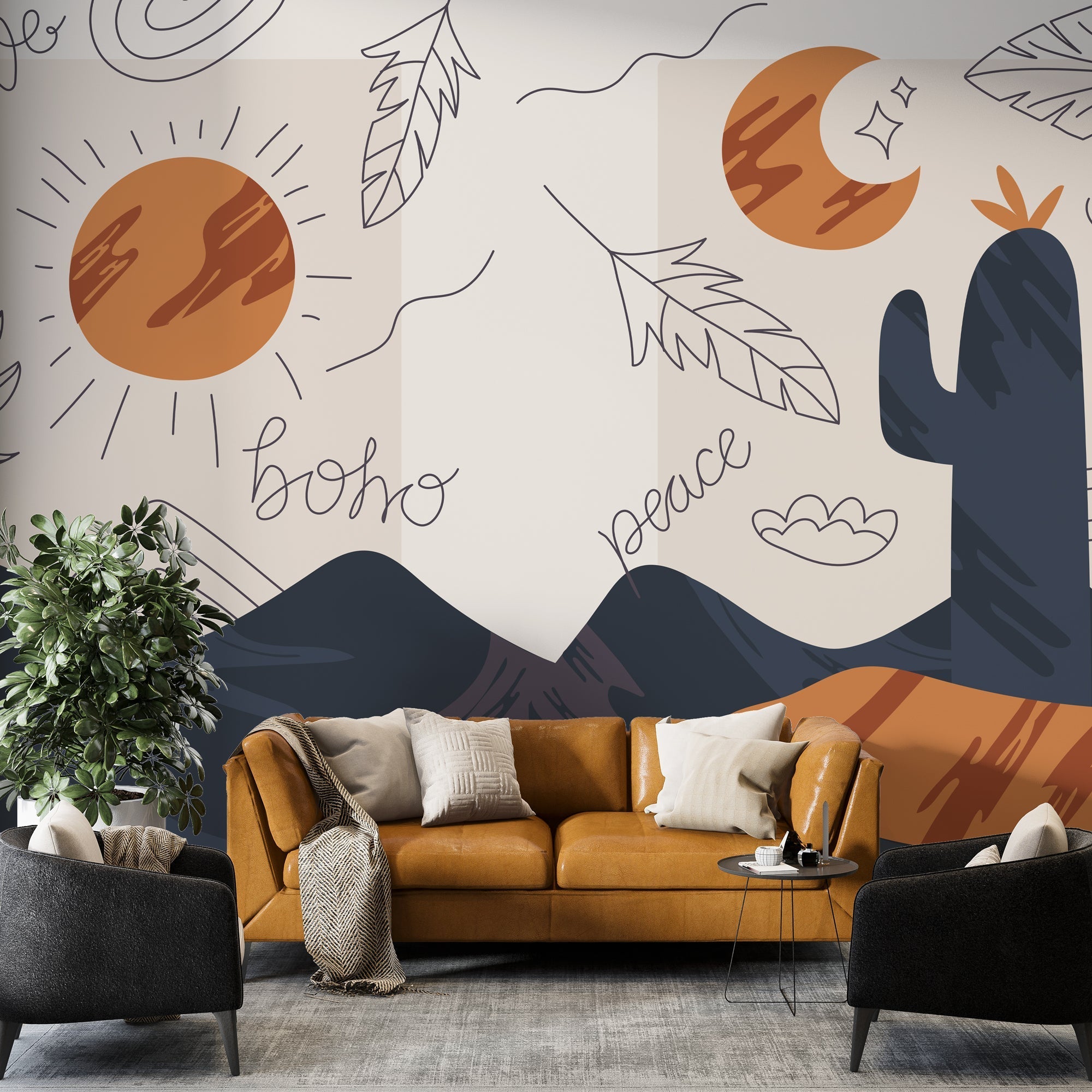 Boho Dreamscape Wallpaper Mural: Create Dreamy Ambiance