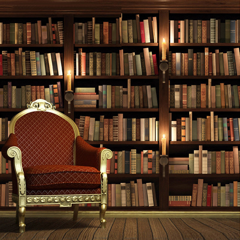 Bookshelf Library Wallpaper: Transform with Literary Charm