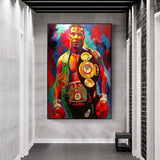 Art mural sur toile champion de boxe Tyson