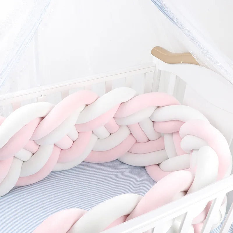 Breathable Pink 6 Knotted Dual Cot Bumper: Cot Bumper