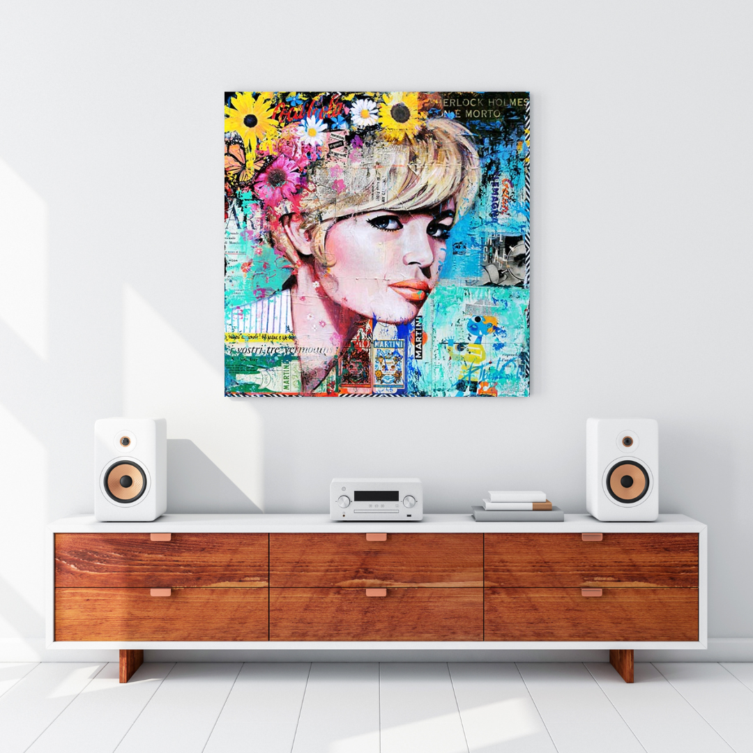 Brigitte Bardot Poster: Pop Art Canvas Wall Art