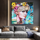 Brigitte Bardot Poster: Pop Art Canvas Wall Art