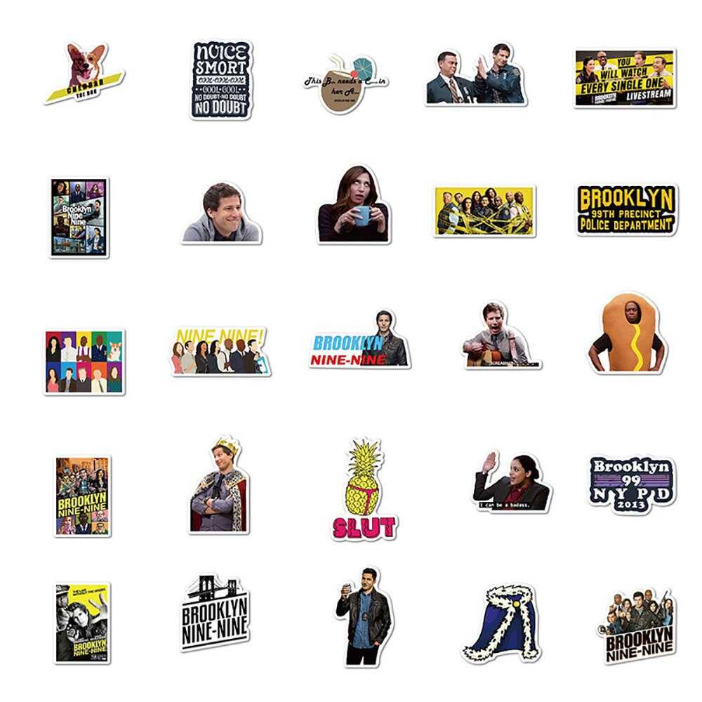 TV Show Brooklyn Nine-Nine Stickers Pack | Famous Bundle Stickers | Waterproof Bundle Stickers