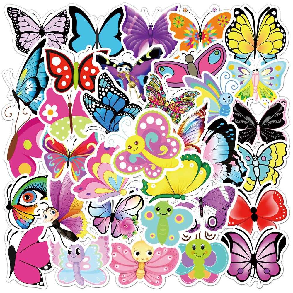 Beautiful Butterfly Stickers Pack | Famous Bundle Stickers | Waterproof Bundle Stickers