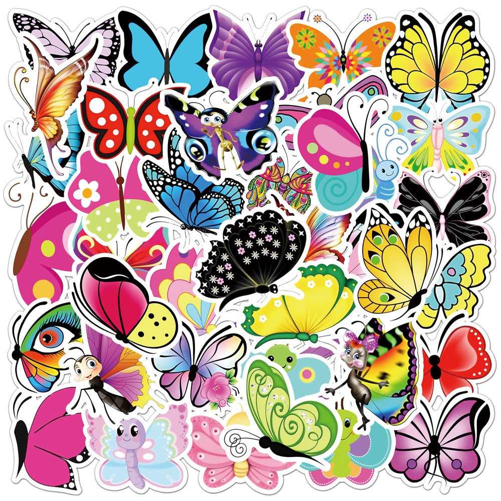 Beautiful Butterfly Stickers Pack | Famous Bundle Stickers | Waterproof Bundle Stickers