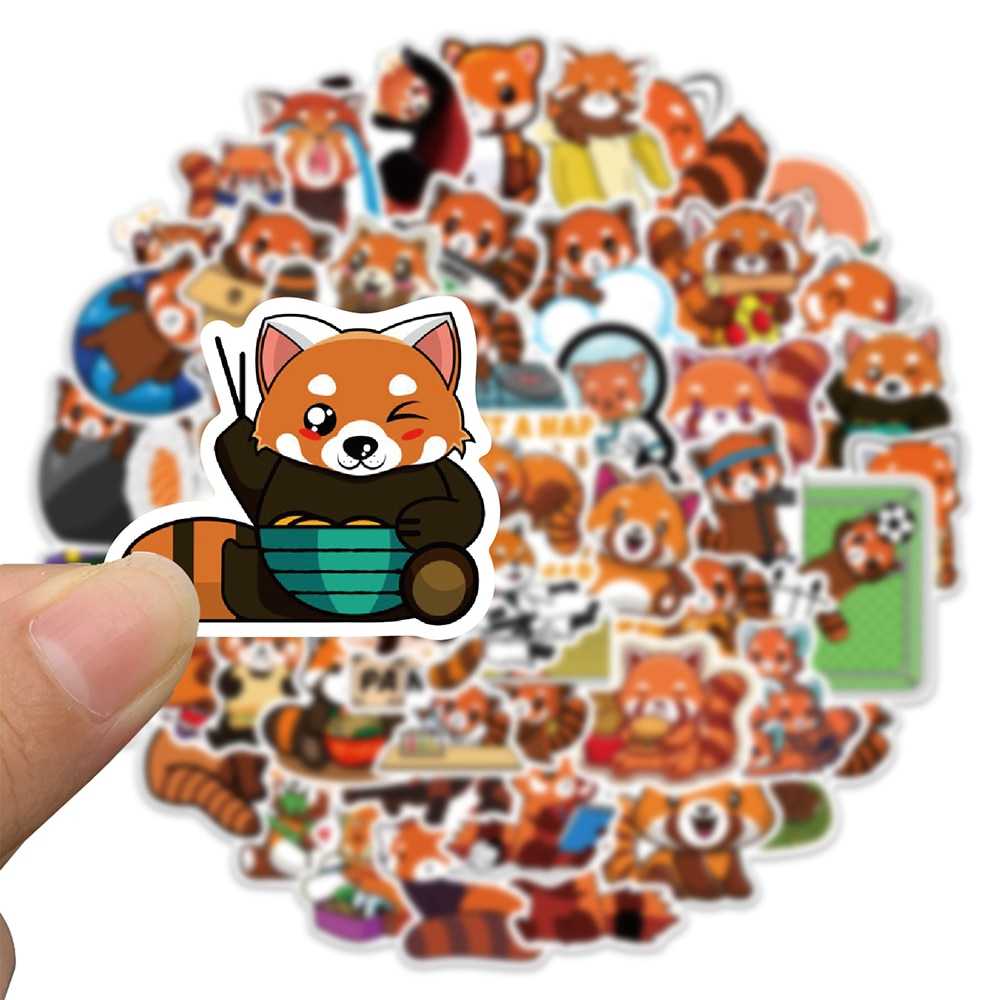 Cute Red Panda Stickers Pack | Famous Bundle Stickers | Waterproof Bundle Stickers