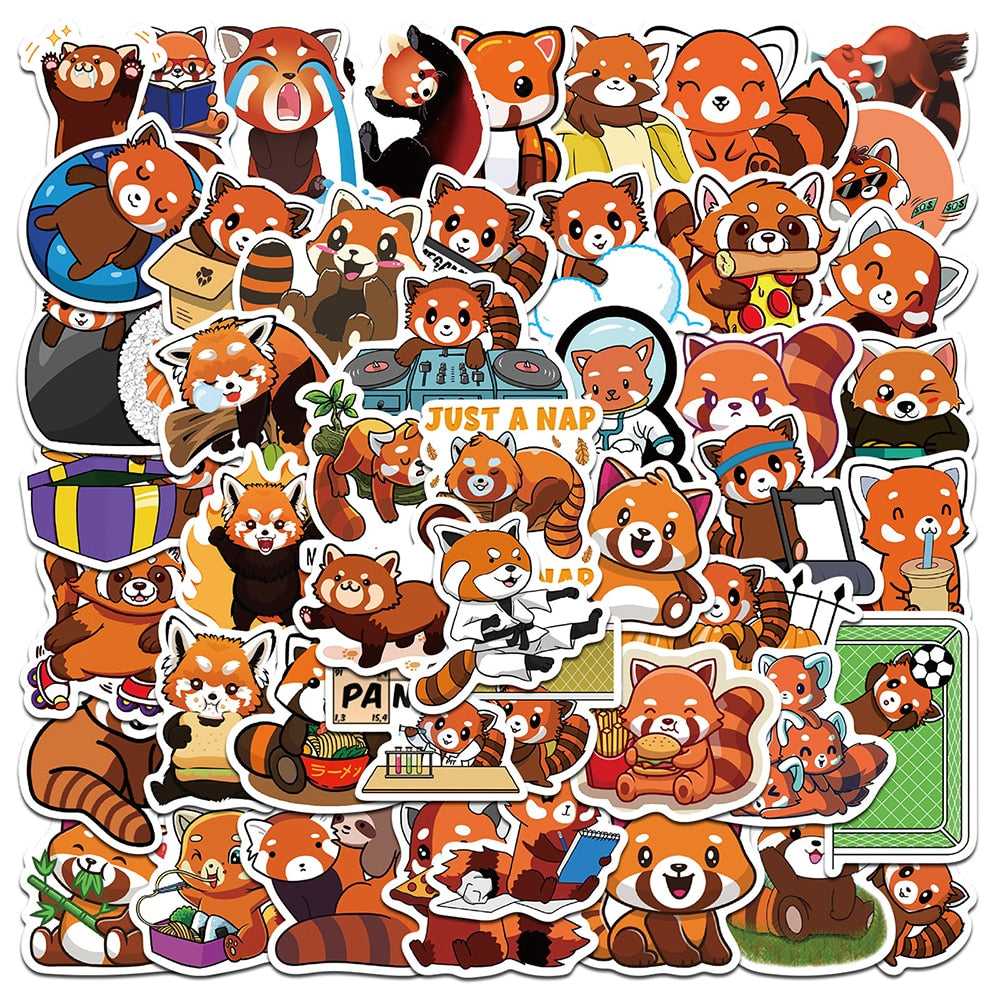 Cute Red Panda Stickers Pack | Famous Bundle Stickers | Waterproof Bundle Stickers