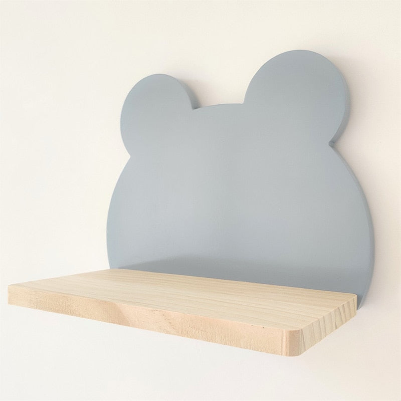 Bunny Rabbit Shape Wooden Wall Shelf