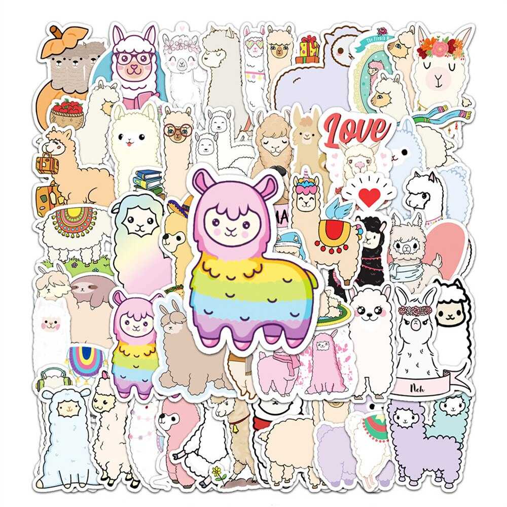 Cartoon Alpaca Stickers Pack | Famous Bundle Stickers | Waterproof Bundle Stickers