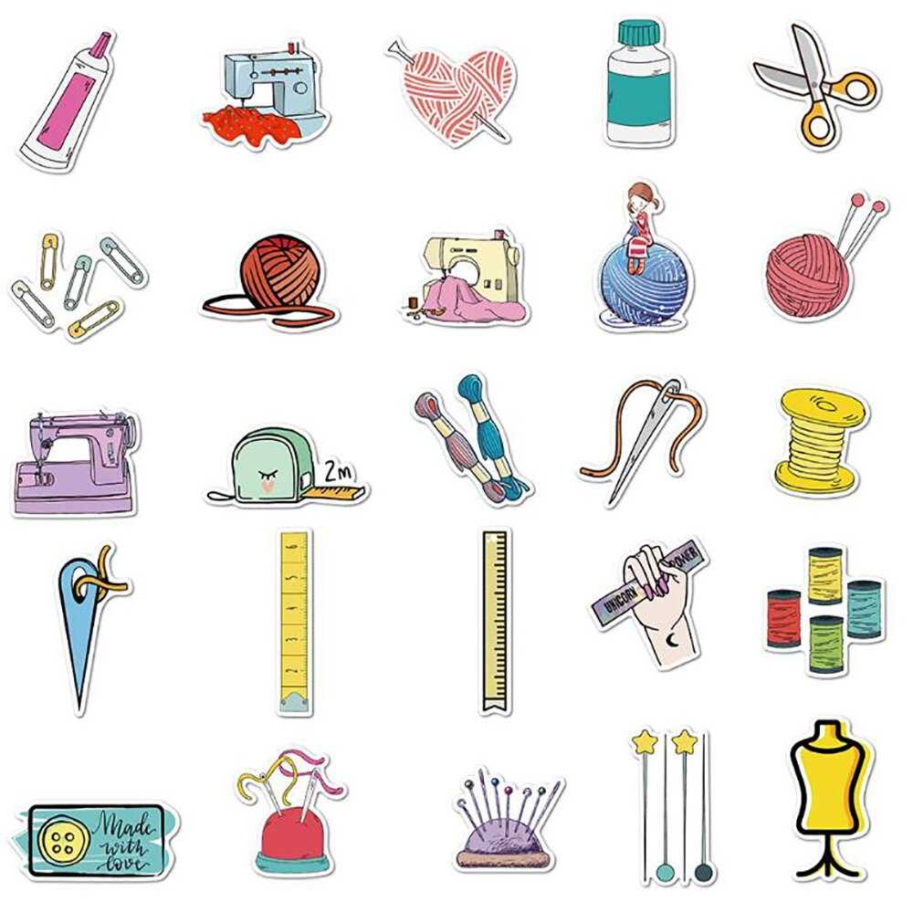 Cartoon Sewing Machine Stickers