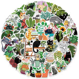 Cat Plant Stickers for Girls DIY Laptop Scrapbook Stickers